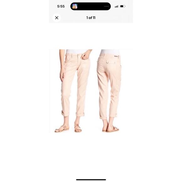 Level 99 Women's Lily Linen Pink Peach Cargo Pants Size 28 - Picture 9 of 9